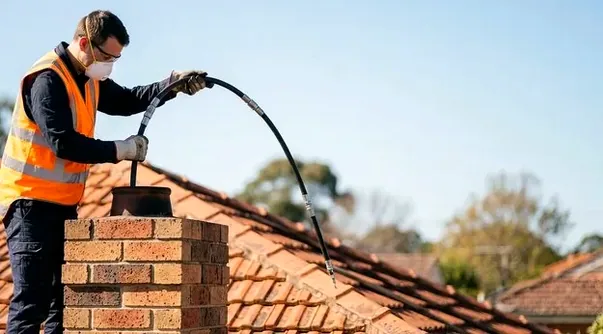 Installing a liner for a fireplace insert in Vermillion